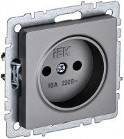 IEK Brite Base сталь розетка 1-м без заземления, без защитных створок 10А BR-R10-10-K46 фото