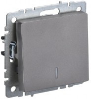 IEK Brite Base сталь выключатель 1-клавишный с индик 10А BR-V10-1-10-K46 фото
