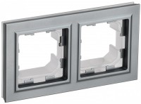 IEK Brite Base сталь рамка 2 места  IP44 BR-M22-44-K46 фото