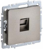 IEK Brite Base шампань розетка компьютерная RJ45 кат.5E шампань BR-K10-1-K37 фото