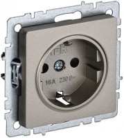 IEK Brite Base шампань розетка 1-м с заземлением, без защитными шторками 16А BR-R14-16-K37 фото