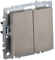 IEK Brite Base шампань выключатель 2-клавишный проходной 10А BR-V22-0-10-K37 фото