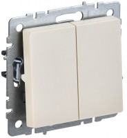 IEK Brite Base бежевый выключатель 2-клавишный 10А BR-V20-0-10-K10 фото