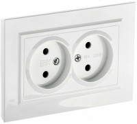 IEK Brite белый розетка 2-места без заземления, без защитных створок 10А в сборе BR-R20-10-K01-F фото