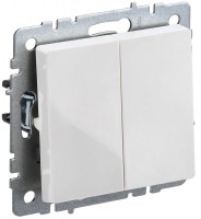 IEK Brite Base белый выключатель 2- клавишный 10А BR-V20-0-10-K01 фото