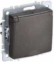 IEK Brite Base тёмная бронза розетка 1-м с заземлением, с защитными шторками и крышк 16А IP20 BR-R16-16-K45 фото