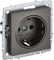 IEK Brite Base тёмная бронза розетка 1-м с заземлением, с защ шторк 16А BR-R14-16-K45 фото