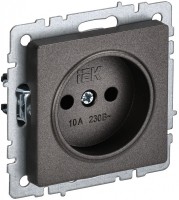 IEK Brite Base тёмная бронза розетка 1-м без заземления, без защитных створок 10А BR-R10-10-K45 фото