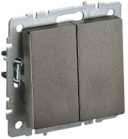 IEK Brite Base тёмная бронза выключатель 2- клавишный проходной 10А BR-V22-0-10-K45 фото