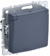 IEK Brite Base маренго розетка 1-м с заземлением, без защитными шторками и крышкой 16А IP44 BR-R16-16-44-K35 фото