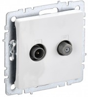 IEK Brite Base белый розетка двойная TV+SAT BR-AF20-O-K01 фото