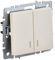IEK Brite Base бежевый  2-клавишный с индикацией 10А BR-V20-1-10-K10 фото