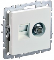 IEK Brite Base жемчуг розетка двойная TV+RJ45 кат.5E BR-AK20-1-K36 фото