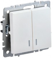 IEK Brite Base жемчуг выключатель 2- клавишный с индик 10А BR-V20-1-10-K36 фото