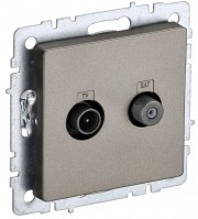 IEK Brite Base шампань розетка двойная TV+SAT BR-AF20-O-K37 фото