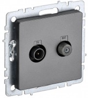 IEK Brite Base сталь розетка двойная TV+SAT BR-AF20-O-K46 фото