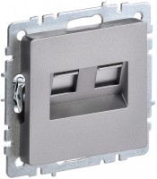 IEK Brite Base сталь розетка двойная RJ11+RJ45 кат.5E BR-KT20-O-1-K46 фото