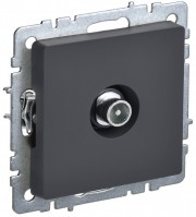 IEK Brite Base графит розетка TV проходной BR-A10-P-K53 фото