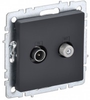 IEK Brite Base графит розетка двойная TV+SAT BR-AF20-O-K53 фото