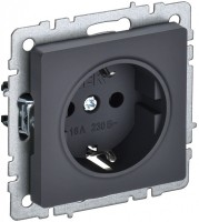 IEK Brite Base графит розетка 1-м с заземлением, без защитных шторок 16А BR-R11-16-K53 фото