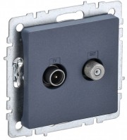IEK Brite Base маренго розетка двойная TV+SAT BR-AF20-O-K35 фото