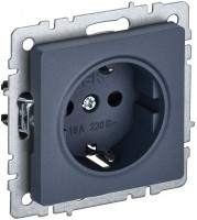 IEK Brite Base маренго розетка 1-м с заземлением, без защитных створок 16А BR-R11-16-K35 фото