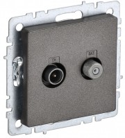 IEK Brite Base тёмная бронза розетка двойная TV+SAT BR-AF20-O-K45 фото