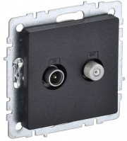 IEK Brite Base чёрный розетка двойная TV+SAT BR-AF20-O-K02 фото