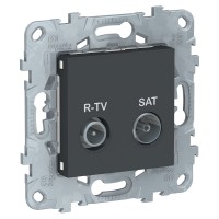 Unica New антрацит розетка R-TV/SAT, проходная NU545654 фото