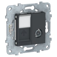 Unica New антрацит розетка TV одиночная + комп. RJ45 кат.6 UTP, 1 модуль NU547054 фото