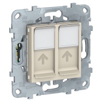 Unica New бежевый розетка компьютерная, RJ45, двойная, кат. 5е UTP NU542044 фото