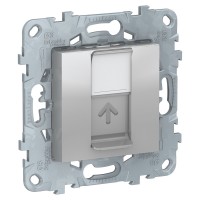 Unica New алюминий розетка компьютерная, RJ45, одиночная кат. 6 UTP NU541530 фото