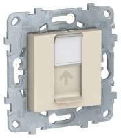 Unica New бежевый розетка компьютерная, RJ45, одиночная кат. 6 UTP NU541544 фото