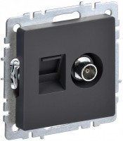 IEK Brite Base графит розетка двойная TV+RJ45 кат.5E BR-AK20-1-K53 фото