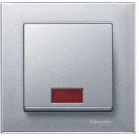 Schneider Electric Merten SM Алюминий Клавиша 1-ая с окошком, без линзы MTN433860 фото