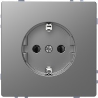 Schneider Electric Merten D-Life Нержавеющая Сталь Розетка 16А, с/з , без шторок MTN2301-6036 фото