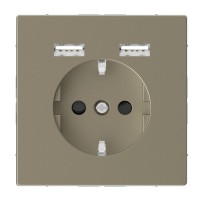Schneider Electric Merten D-Life Сахара Розетка Schuko с 2 USB c зарядным устройством 2,4 A MTN2366-6033 фото