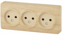ЭРА 11-2207-11 Эксперт сосна розетка 3-ая без заземления, открытой установки Б0020699 фото