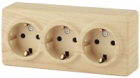 ЭРА 11-2209-11 Эксперт сосна розетка 3-ая с заземлением, со шторками, открытой установки Б0020705 фото