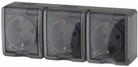ЭРА 11-2405-03 Эксперт серый розетка 3-ая с заземлением, открытой установки  IP54 Б0020721 фото