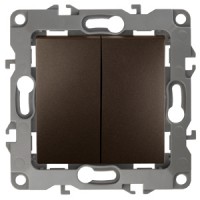 ЭРА 12-1004-13 выключатель двойной, 10АХ-250В, IP20, без монтажных лапок, 12, брона Б0019312 фото