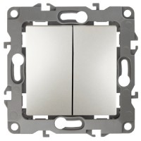 ЭРА 12-1004-15 выключатель двойной, 10АХ-250В, IP20, без монтажных лапок, 12, перламутр Б0019314 фото