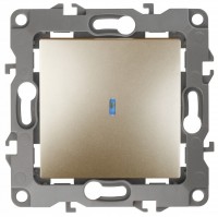 ЭРА 12-1102-04 выключатель с подсветкой, 10АХ-250В, IP20, 12, шампань Б0014636 фото