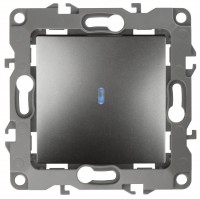 ЭРА 12-1102-12 выключатель с подсветкой, 10АХ-250В, IP20, 12, графит Б0019280 фото