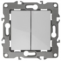 ЭРА 12-1104-01 выключатель двойной, 10АХ-250В, IP20, 12, белый Б0014645 фото