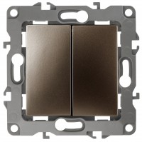 ЭРА 12-1104-13 выключатель двойной, 10АХ-250В, IP20, 12, брона Б0019288 фото