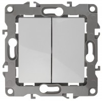 ЭРА 12-1106-01 переключатель двойной, 10АХ-250В, IP20, 12, белый Б0014663 фото