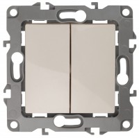 ЭРА 12-1106-02 переключатель двойной, 10АХ-250В, IP20, 12, слоновая кость Б0014664 фото