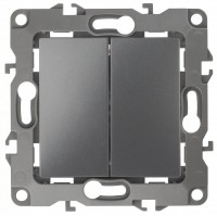 ЭРА 12-1106-12 переключатель двойной, 10АХ-250В, IP20, 12, графит Б0019295 фото