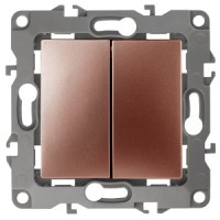 ЭРА 12-1106-14 переключатель двойной, 10АХ-250В, IP20, 12, медь Б0019297 фото